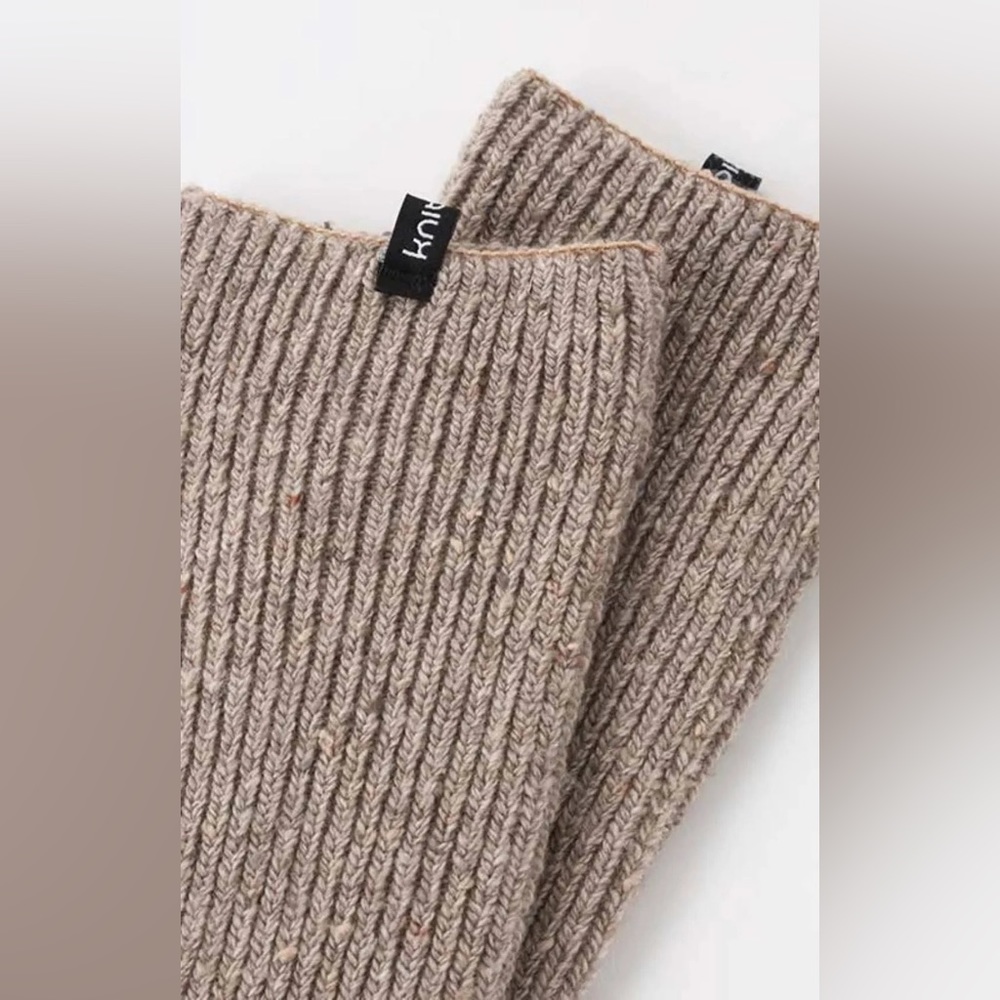 Wool Blend Confetti Ribbed Open Toe/Heel Yoga Leg Warmers Socks -BITTER YELLOW - Picture 2 of 6